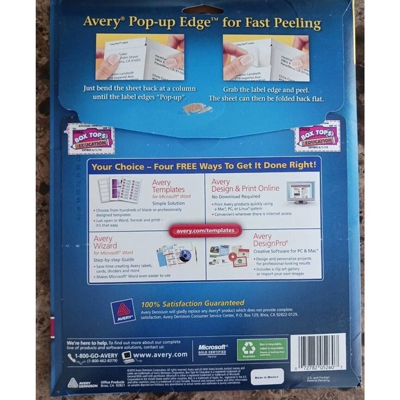 Avery® Easy Peel Address Labels, 1" Width x 2 5/8" Length - AVE5260 20 Sheets - Picture 7 of 7
